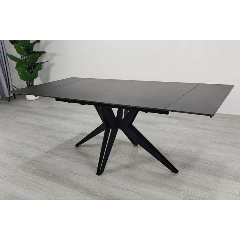 Стіл обідній розкладний VINCENT CERAMIC 140(200)*90 графіт мат/чорний Intarsio
