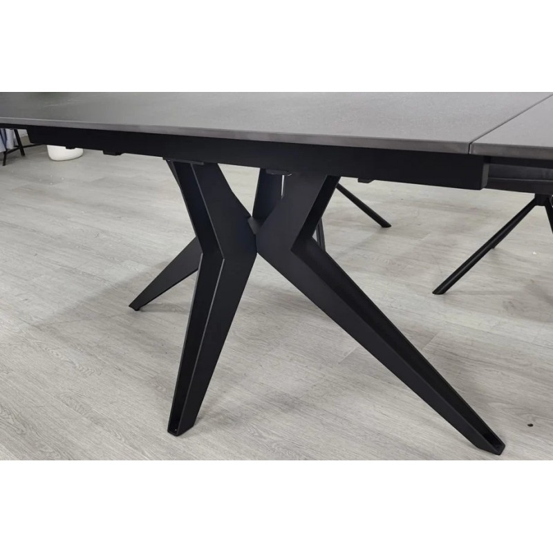 Стіл обідній розкладний VINCENT CERAMIC 140(200)*90 графіт мат/чорний Intarsio