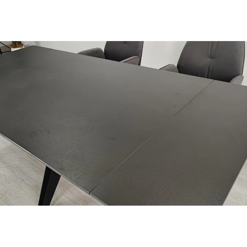 Стіл обідній розкладний VINCENT CERAMIC 140(200)*90 графіт мат/чорний Intarsio