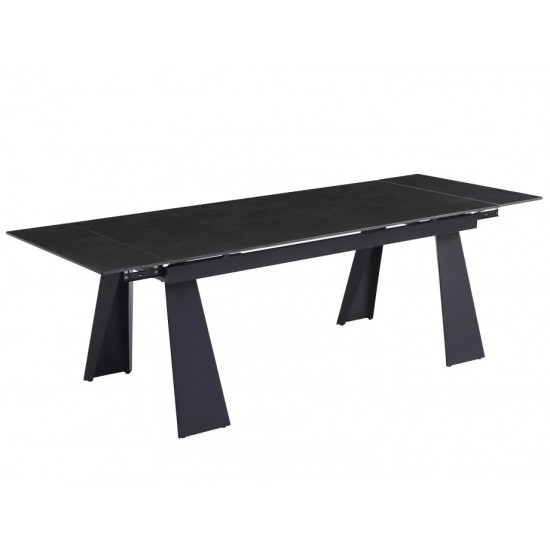 Стіл розкладний керамічний ARNOLD CERAMIC 180(240)*90 Wic dark grey мат / Чорний каркас Intarsio Стіл розкладний керамічний ARNOLD CERAMIC 180(240)*90 Wic dark grey мат / Чорний каркас Intarsio