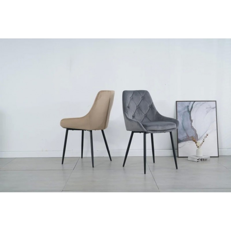 Стілець ALFIE чорний каркас/беж Intarsio