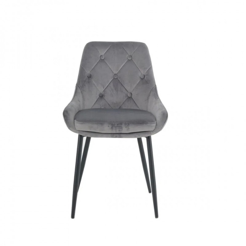 Стілець ALFIE чорний каркас/сірий Intarsio