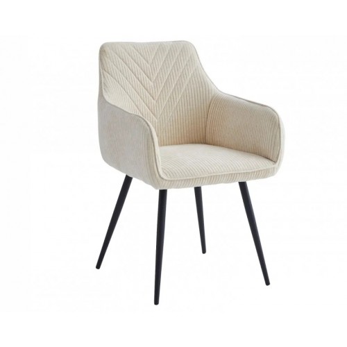 Стілець Alison Чорний каркас / Біла тканина Intarsio