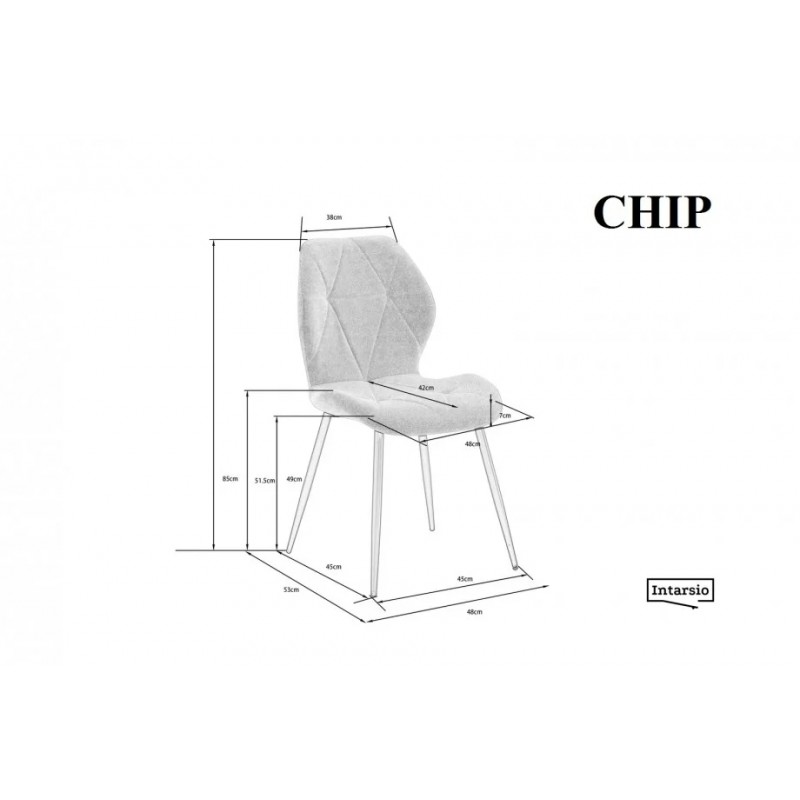 Стілець CHIP Чорний каркас / Беж тк. Intarsio