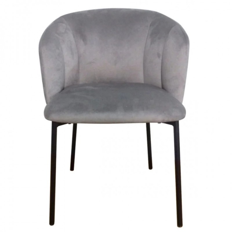 Стілець DORA чорний каркас/сірий тканина Intarsio