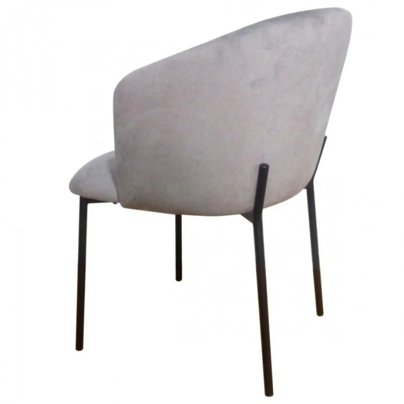 Стілець DORA чорний каркас/сірий тканина Intarsio