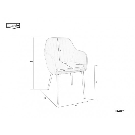 Стілець EMILY чорний каркас/беж тк. Intarsio Стілець EMILY чорний каркас/беж тк. Intarsio