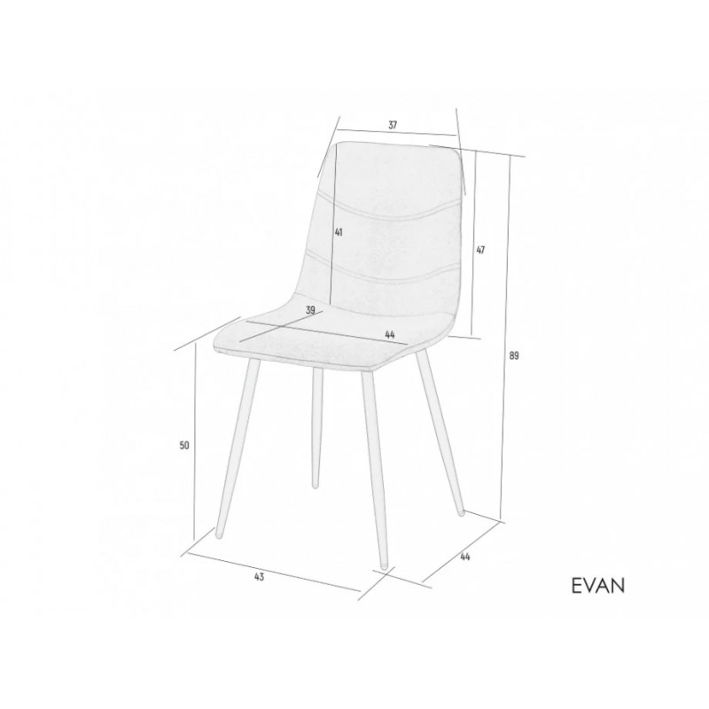 Стілець EVAN Чорний каркас / Світло-зелений Intarsio