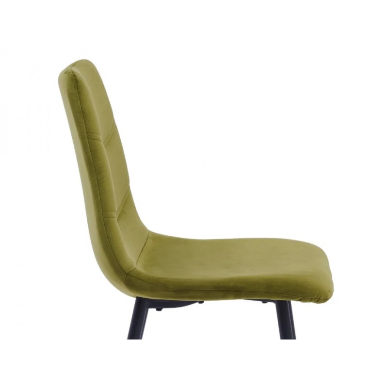 Стілець EVAN Чорний каркас / Світло-зелений Intarsio