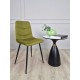 Стілець EVAN Чорний каркас / Світло-зелений Intarsio