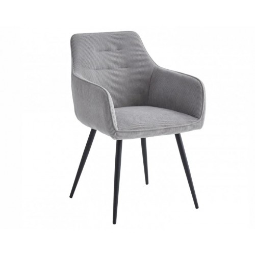 Стілець Ernest Чорний каркас / Світло-сіра тканина вельвет Intarsio