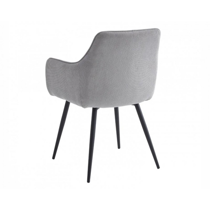 Стілець Ernest Чорний каркас / Світло-сіра тканина вельвет Intarsio