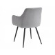 Стілець Ernest Чорний каркас / Світло-сіра тканина вельвет Intarsio