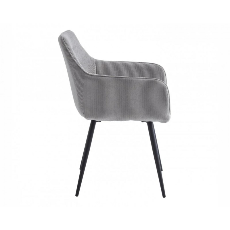 Стілець Ernest Чорний каркас / Світло-сіра тканина вельвет Intarsio