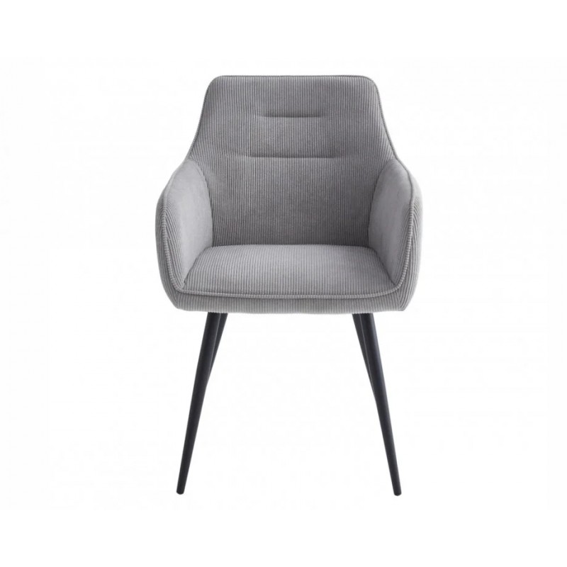 Стілець Ernest Чорний каркас / Світло-сіра тканина вельвет Intarsio