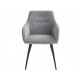 Стілець Ernest Чорний каркас / Світло-сіра тканина вельвет Intarsio