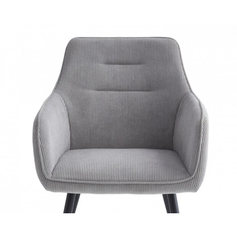 Стілець Ernest Чорний каркас / Світло-сіра тканина вельвет Intarsio