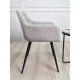 Стілець Ernest Чорний каркас / Світло-сіра тканина вельвет Intarsio