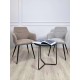 Стілець Ernest Чорний каркас / Світло-сіра тканина вельвет Intarsio