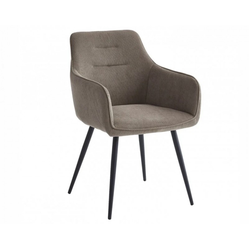 Стілець Ernest Чорний каркас / Темно-бежева тканина вельвет Intarsio