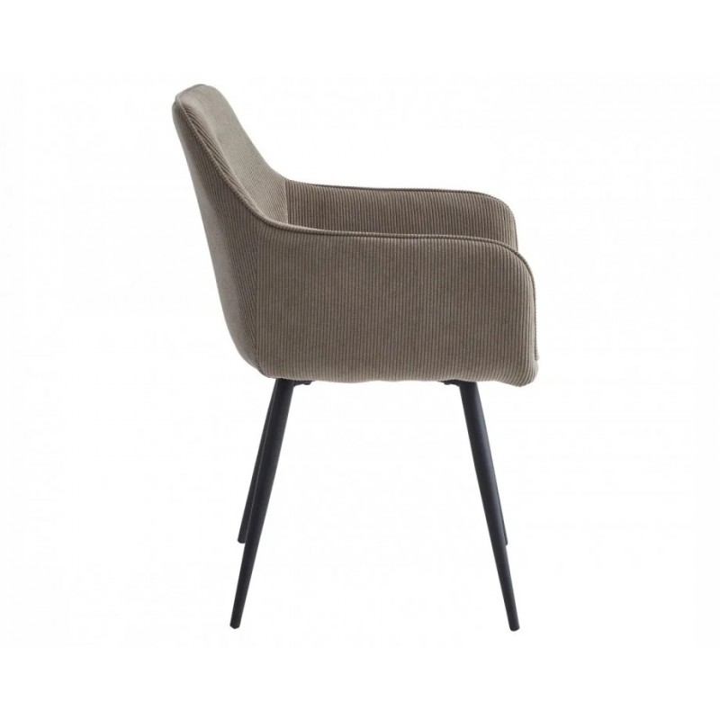 Стілець Ernest Чорний каркас / Темно-бежева тканина вельвет Intarsio