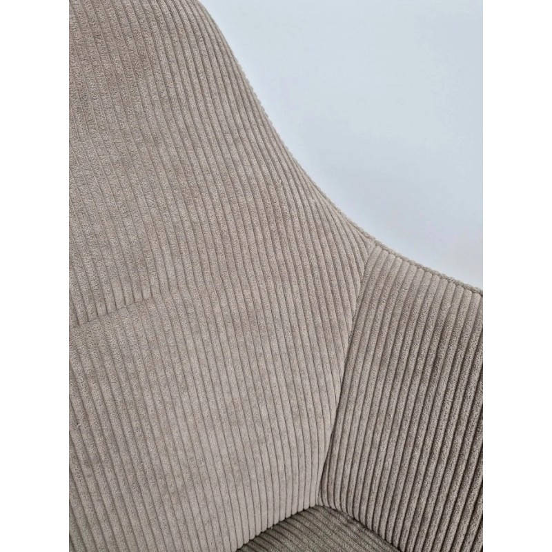 Стілець Ernest Чорний каркас / Темно-бежева тканина вельвет Intarsio