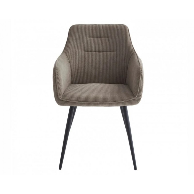 Стілець Ernest Чорний каркас / Темно-бежева тканина вельвет Intarsio