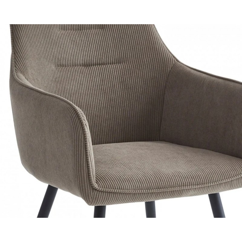 Стілець Ernest Чорний каркас / Темно-бежева тканина вельвет Intarsio