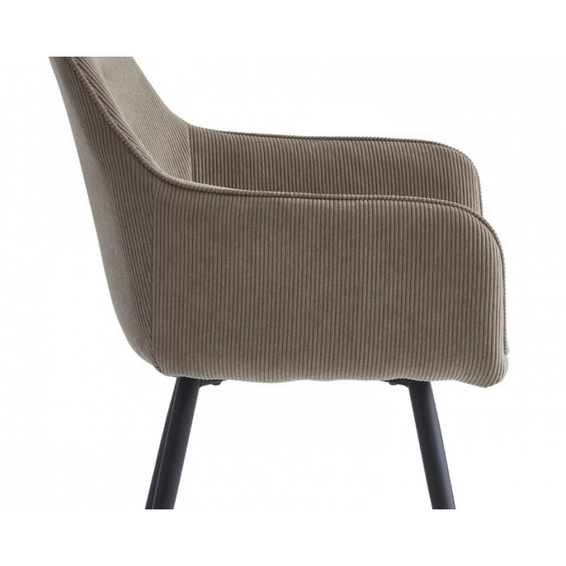 Стілець Ernest Чорний каркас / Темно-бежева тканина вельвет Intarsio