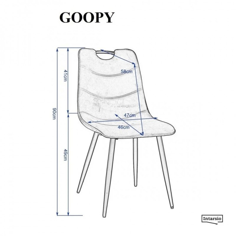 Стілець GOOPY чорний каркас/чорний Intarsio