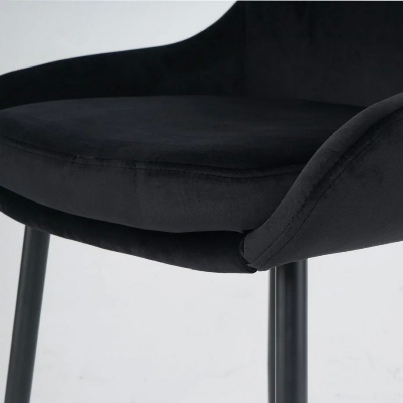 Стілець HUGO чорний каркас/чорний Intarsio