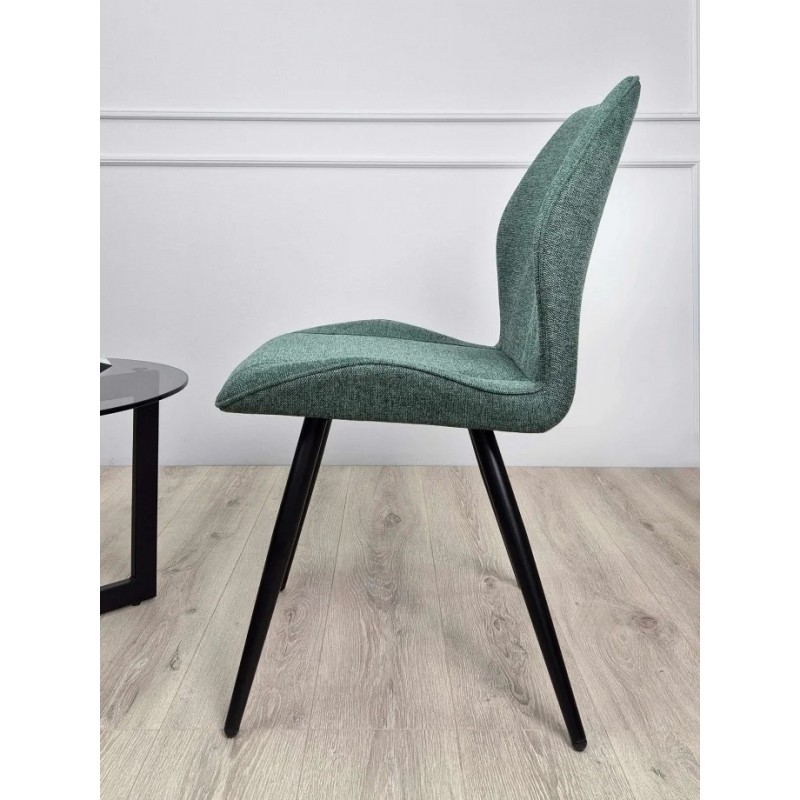Стілець Hank Чорний каркас / Темно-зелена тканина Intarsio