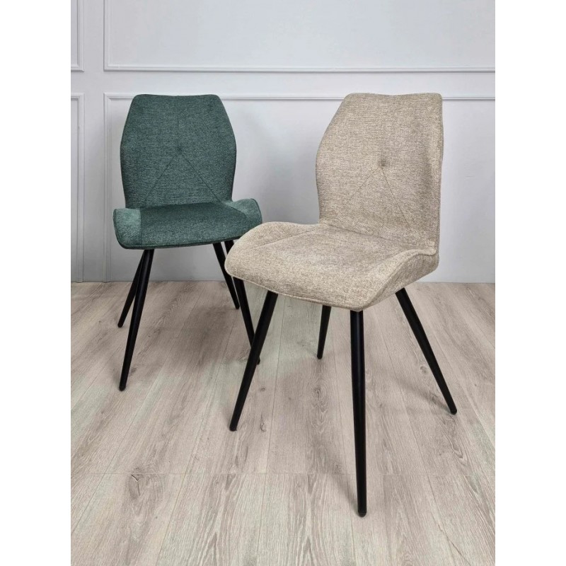 Стілець Hank Чорний каркас / Темно-зелена тканина Intarsio