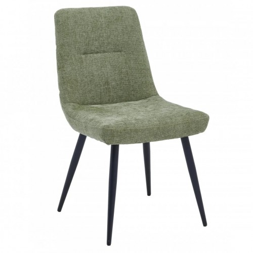 Стілець KIWI Чорний каркас / Темно-зелена тканина Intarsio