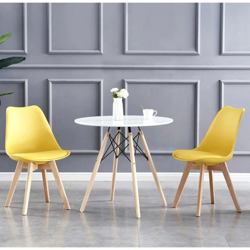 Стілець KRUZ бук/жовтий Intarsio