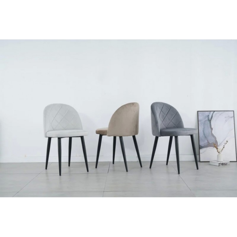 Стілець LULU чорний каркас/сірий Intarsio