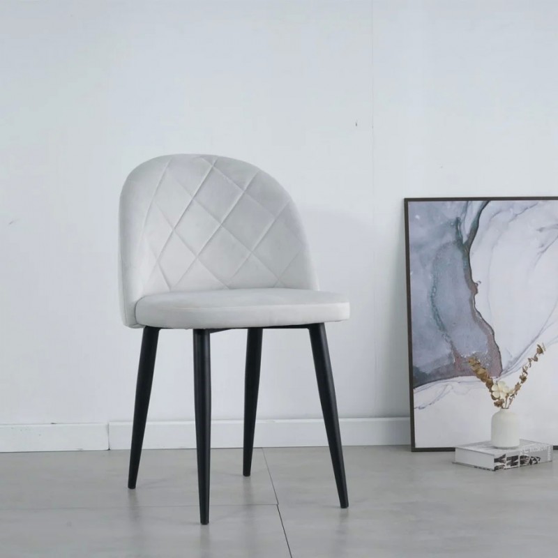 Стілець LULU чорний каркас/світло-сірий Intarsio