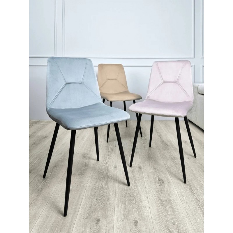 Стілець Mark Чорний каркас / Бежевий велюр Intarsio