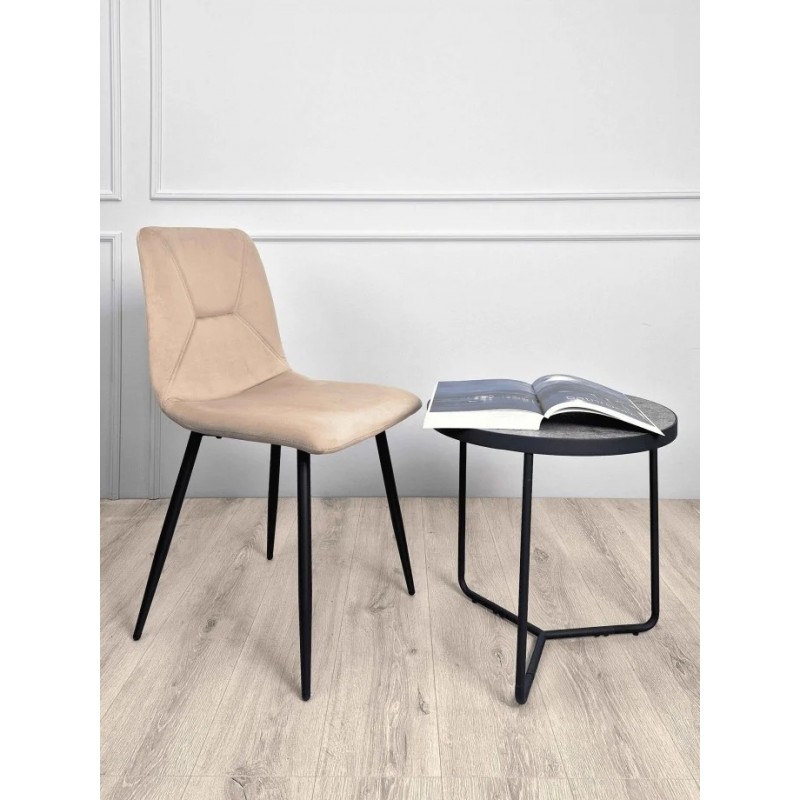 Стілець Mark Чорний каркас / Бежевий велюр Intarsio