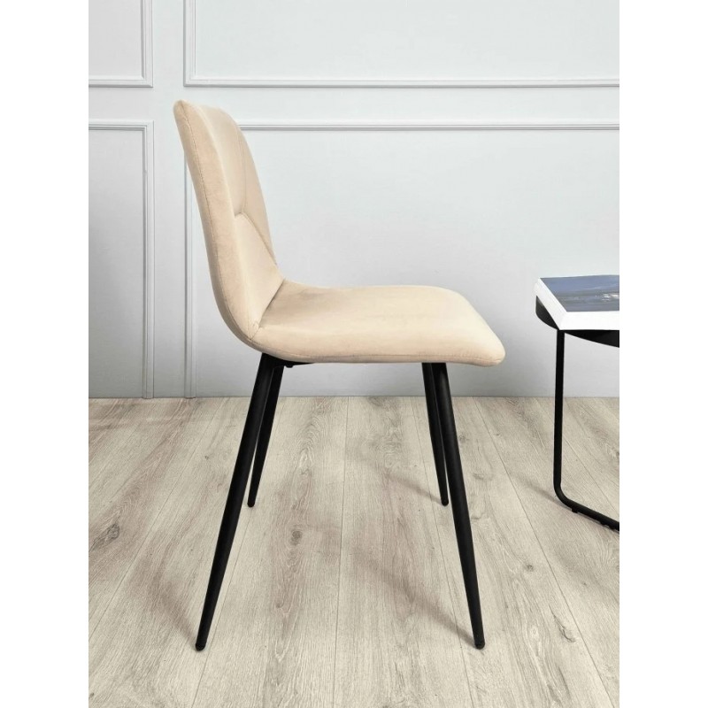 Стілець Mark Чорний каркас / Бежевий велюр Intarsio