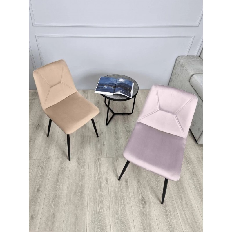 Стілець Mark Чорний каркас / Бежевий велюр Intarsio