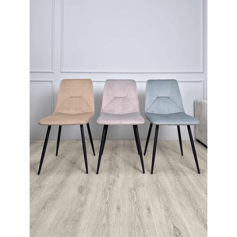 Стілець Mark Чорний каркас / Бежевий велюр Intarsio