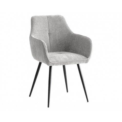 Стілець Oliver Чорний каркас / Сіра тканина вельвет Intarsio