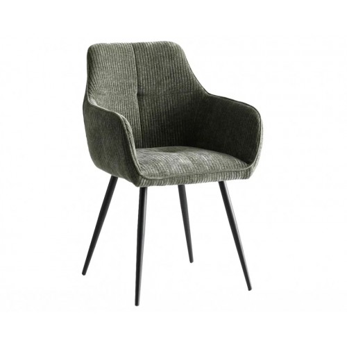 Стілець Oliver Чорний каркас / Зелена тканина вельвет Intarsio