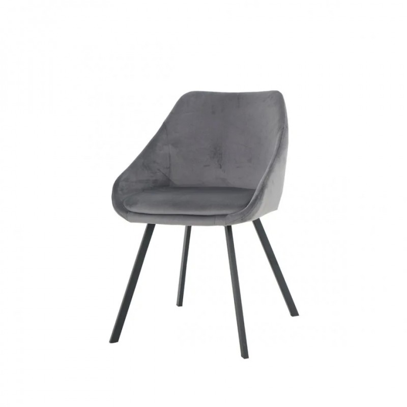 Стілець PEPIO чорний каркас/сірий Intarsio