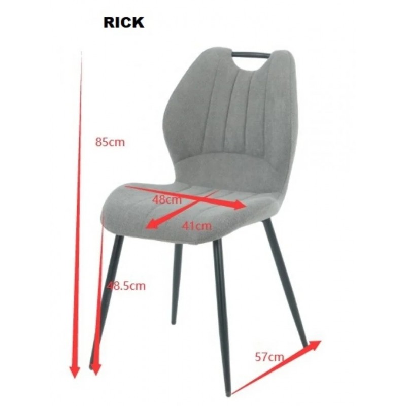 Стілець RICK чорний каркас/темно-сірий тканина Intarsio