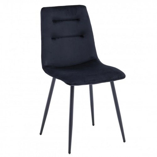Стілець RUBY Чорний каркас / Чорний велюр Intarsio