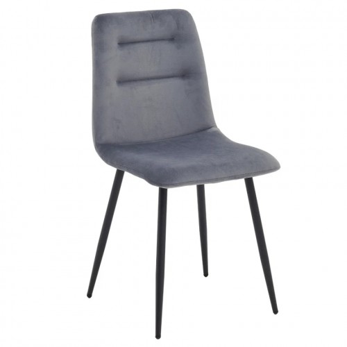Стілець RUBY Чорний каркас / Сірий велюр Intarsio