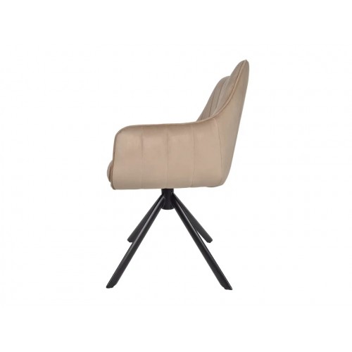 Стілець SALVIA Чорний каркас / Беж Intarsio