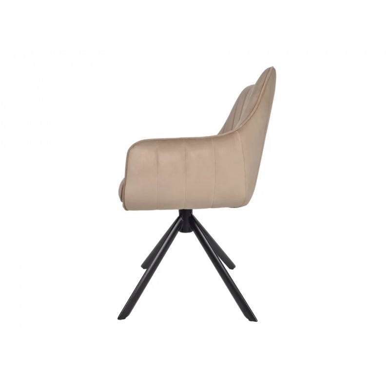 Стілець SALVIA Чорний каркас / Беж Intarsio